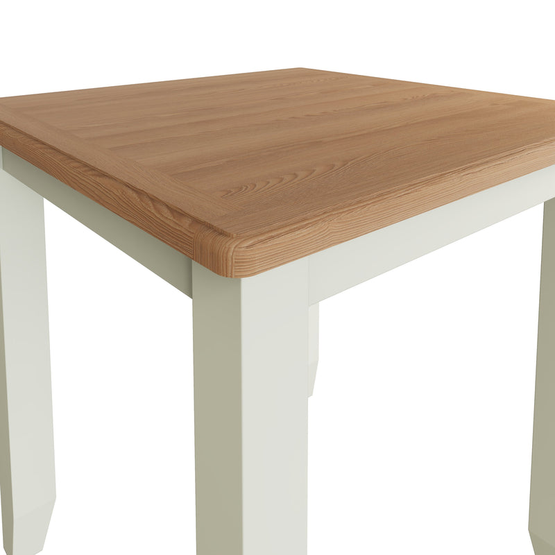 Grantham Oak Top Square Dining Table In White by Lavishway | Dining Tables-37101
