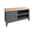 Grantham 1 Door Oak Top Wooden Grey TV Unit by Lavishway | TV Units Cabinets-36752