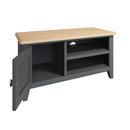 Grantham 1 Door Oak Top Wooden Grey TV Unit by Lavishway | TV Units Cabinets-36753