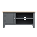 Grantham 1 Door Oak Top Wooden Grey TV Unit by Lavishway | TV Units Cabinets-36751