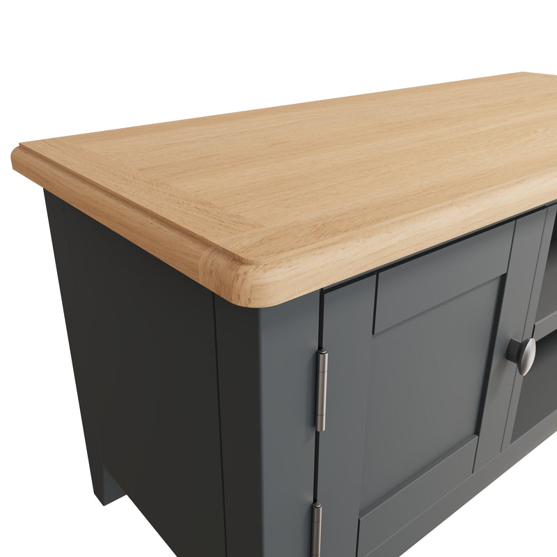 Grantham 1 Door Oak Top Wooden Grey TV Unit by Lavishway | TV Units Cabinets-36756