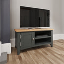 Grantham 1 Door Oak Top Wooden Grey TV Unit by Lavishway | TV Units Cabinets-36750