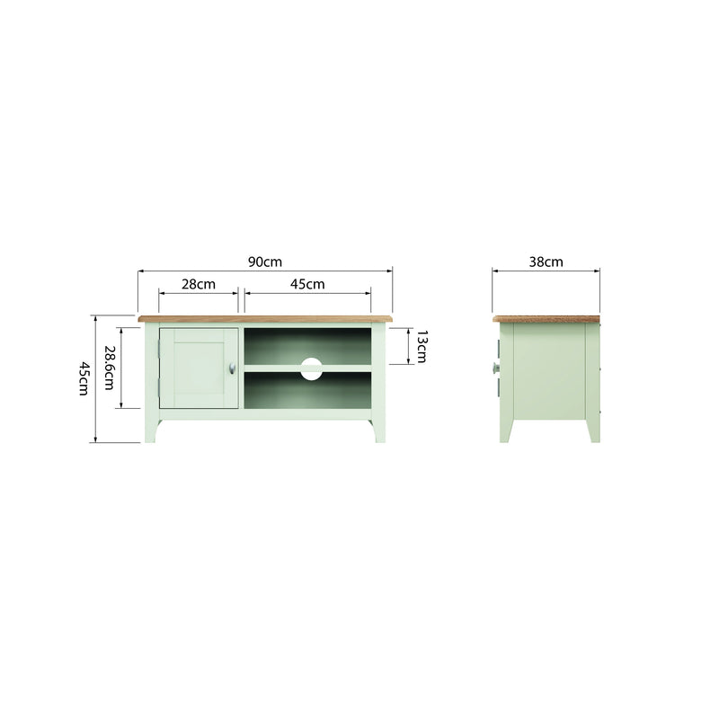 Grantham Oak Top 1 Door Wooden TV Unit by Lavishway | TV Units Cabinets-31471