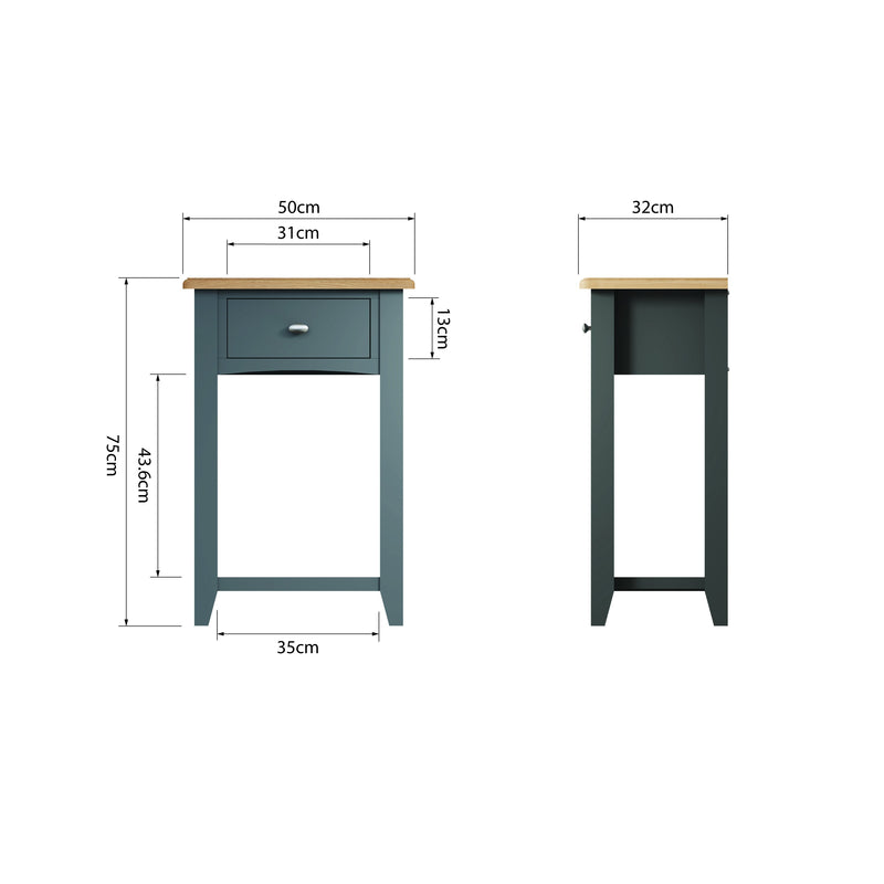 Grantham Oak Top Telephone Table by Lavishway | Side Tables-36888