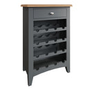 Grantham Oak Top 1 Drawer Grey Wine Cabinet by Lavishway | Wine Racks-33939
