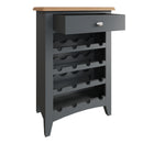 Grantham Oak Top 1 Drawer Grey Wine Cabinet by Lavishway | Wine Racks-33941