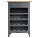 Grantham Oak Top 1 Drawer Grey Wine Cabinet by Lavishway | Wine Racks-33940