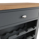 Grantham Oak Top 1 Drawer Grey Wine Cabinet by Lavishway | Wine Racks-33944
