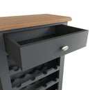 Grantham Oak Top 1 Drawer Grey Wine Cabinet by Lavishway | Wine Racks-33943