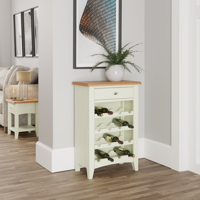 Grantham White Painted Wine Cabinet by Lavishway | Wine Racks-31192