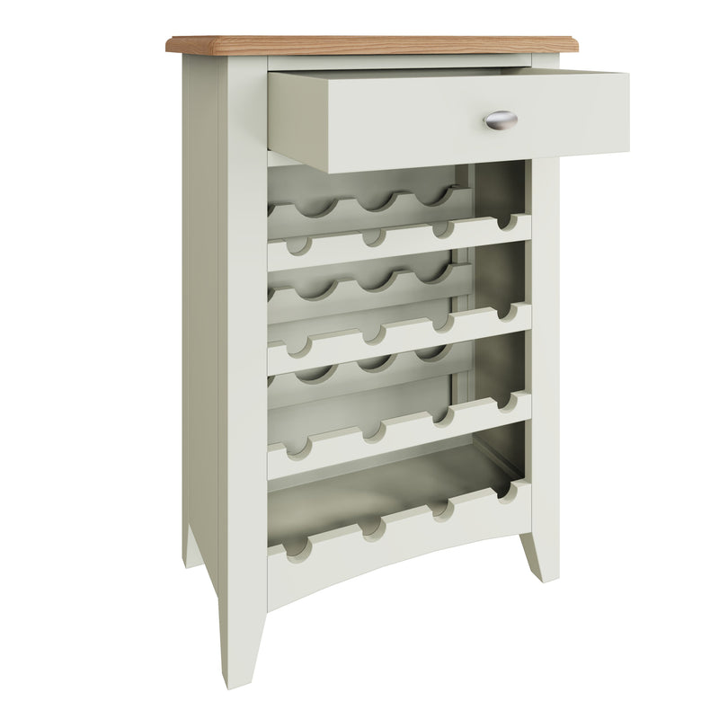 Grantham White Painted Wine Cabinet by Lavishway | Wine Racks-31195