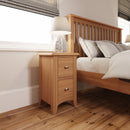 Guildford Solid Oak 2 Drawer Bedside Cabinet by Lavishway | Bedside Tables-36810