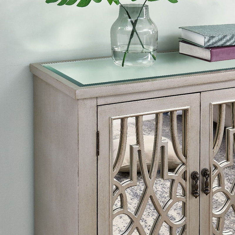 Gallo 4 Doors Mirrored Long Sideboard by Lavishway | Sideboards-25482