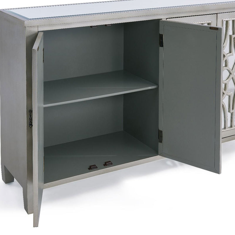 Gallo 4 Doors Mirrored Long Sideboard by Lavishway | Sideboards-25486