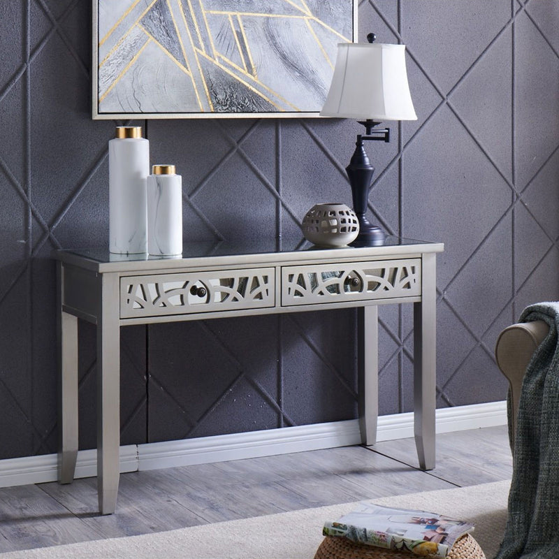 Gallo Champagne 2 Drawers Console Table by Lavishway | Hallway Console Table-25428