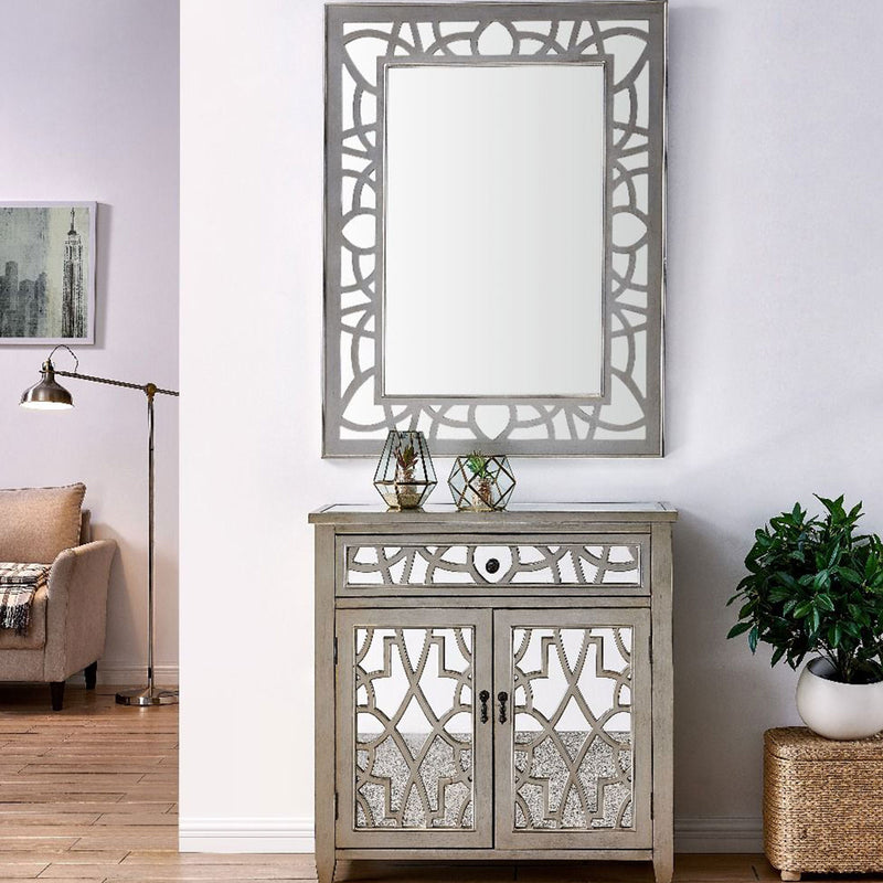 Gallo Mirrored Drawer Chest & Wall Mirror by Lavishway | Wall Mirrors-25494