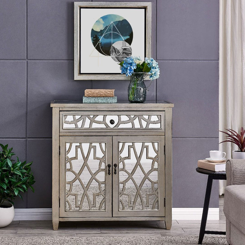 Gallo Mirrored Top 2 Doors Chest by Lavishway | Chest Of Drawers-25519