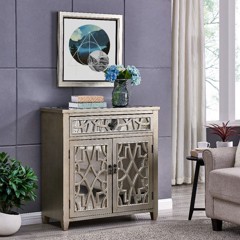 Gallo Mirrored Top 2 Doors Chest by Lavishway | Chest Of Drawers-25518