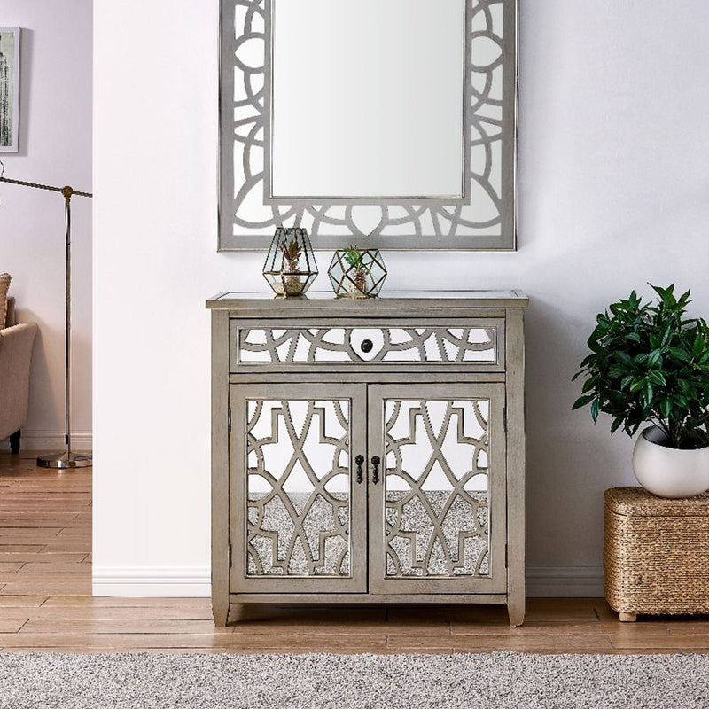 Gallo Mirrored Top 2 Doors Chest by Lavishway | Chest Of Drawers-25530