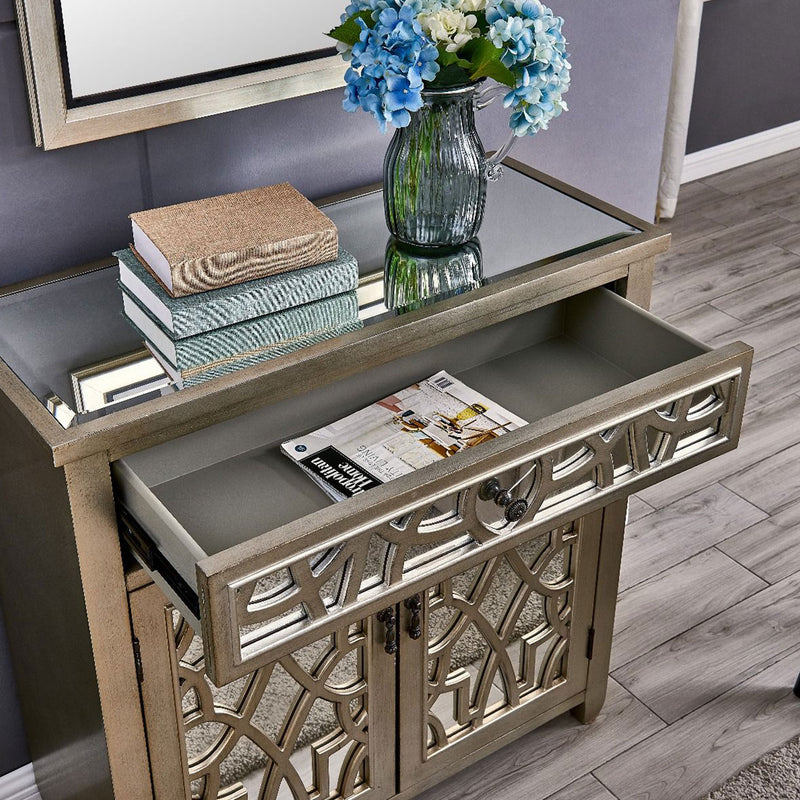 Gallo Mirrored Top 2 Doors Chest by Lavishway | Chest Of Drawers-25524