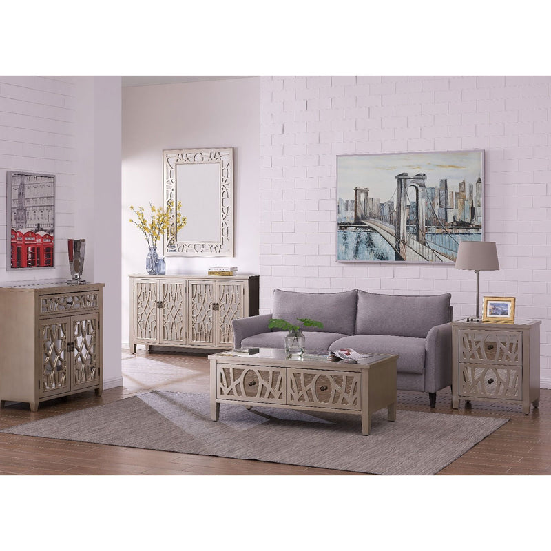 Gallo 2 Drawers Mirrored Top Lamp Table by Lavishway | Side Tables-25404