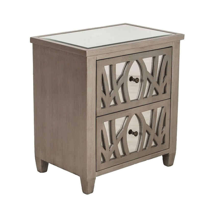 Gallo 2 Drawers Mirrored Top Lamp Table by Lavishway | Side Tables-25399