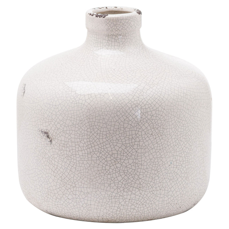 Garda Glazed White Ceramic Chive Vase by Lavishway | Vases-50958