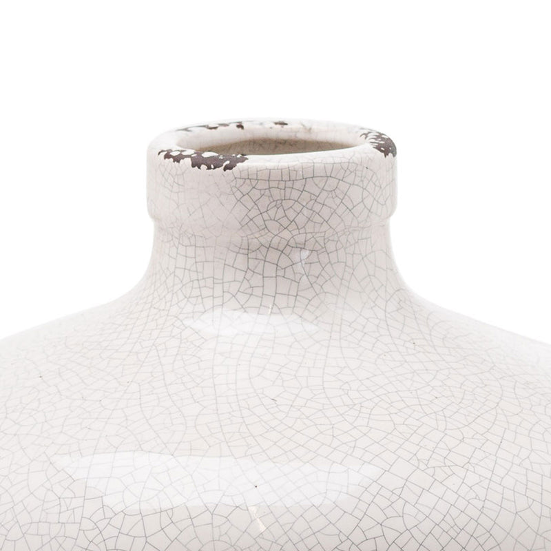 Garda Glazed White Ceramic Chive Vase by Lavishway | Vases-50959