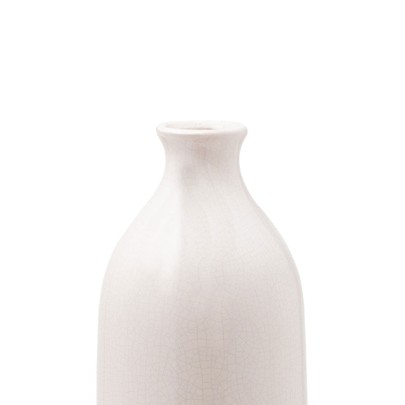 Garda Glazed White Gisela Vase by Lavishway | Vases-50956