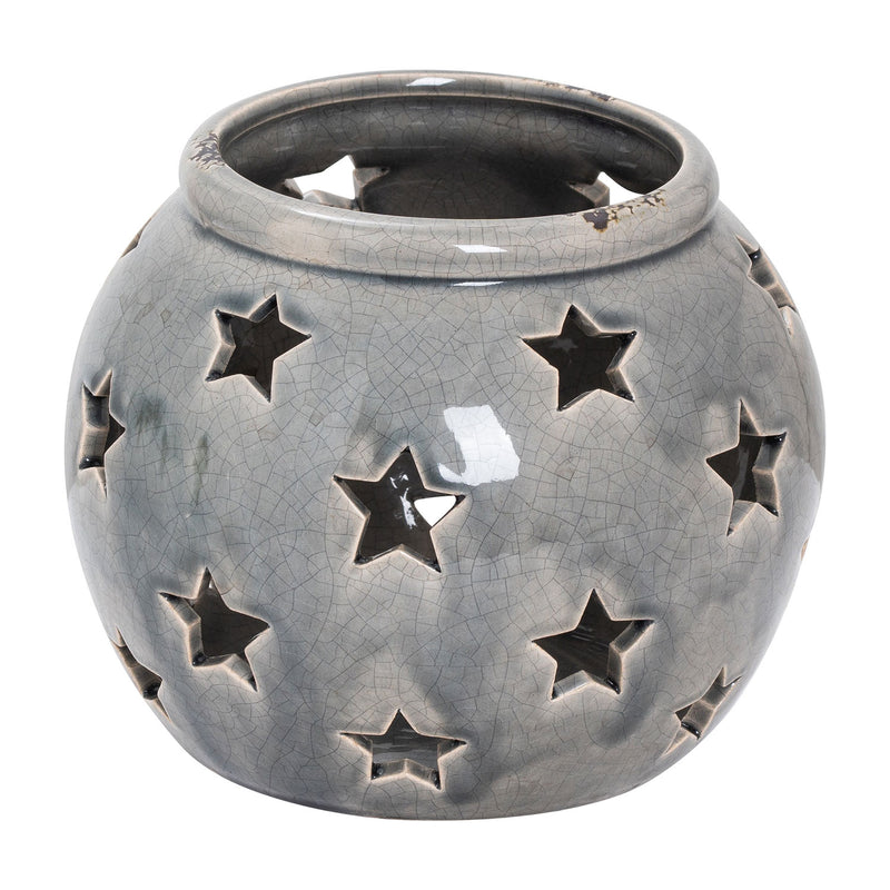 Garda Grey Star Candle Lantern by Lavishway | Candle Holders-51373