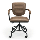 Gehry Brown Faux Leather Office Chair by Lavishway | Faux Chairs-20215