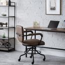 Gehry Brown Faux Leather Office Chair by Lavishway | Faux Chairs-20213