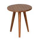 Martino Solid Wood Cube Pattern Top End Table by Lavishway | Side Tables-59973