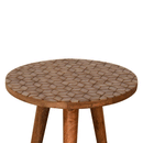 Martino Solid Wood Cube Pattern Top End Table by Lavishway | Side Tables-59979