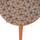 Martino Solid Wood Cube Pattern Top End Table by Lavishway | Side Tables-59978