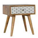 Martino Screen Printed 1 Drawer Bedside Table by Lavishway | Bedside Tables-59942