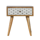 Martino Screen Printed 1 Drawer Bedside Table by Lavishway | Bedside Tables-59943