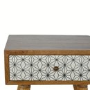 Martino Screen Printed 1 Drawer Bedside Table by Lavishway | Bedside Tables-59948