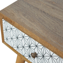 Martino Screen Printed 1 Drawer Bedside Table by Lavishway | Bedside Tables-59947