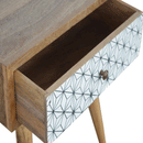 Martino Screen Printed 1 Drawer Bedside Table by Lavishway | Bedside Tables-59946