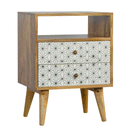 Martino Geometric Printed Bedside Table by Lavishway | Bedside Tables-59917