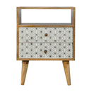 Martino Geometric Printed Bedside Table by Lavishway | Bedside Tables-59918