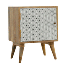 Martino Screen Printed 1 Door Bedside Cabinet by Lavishway | Bedside Tables-59900