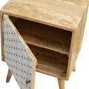 Martino Screen Printed 1 Door Bedside Cabinet by Lavishway | Bedside Tables-59906