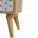 Martino Screen Printed 1 Door Bedside Cabinet by Lavishway | Bedside Tables-59904