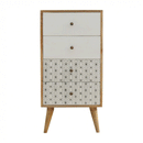 Martino White & Printed Tall 4 Drawers Chest by Lavishway | Chest Of Drawers-59877