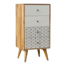Martino White & Printed Tall 4 Drawers Chest by Lavishway | Chest Of Drawers-59876