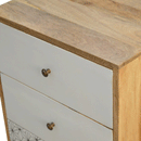 Martino White & Printed Tall 4 Drawers Chest by Lavishway | Chest Of Drawers-59882