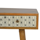 Martino Screen Printed 3 Drawers Writing Desk by Lavishway | Reclaimed Wood Desks-59873