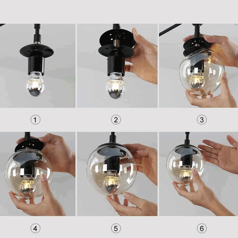 Globe Glass Ball LED Chandelier by Lavishway | Pendant Lighting-50127